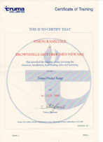 Truma certificate